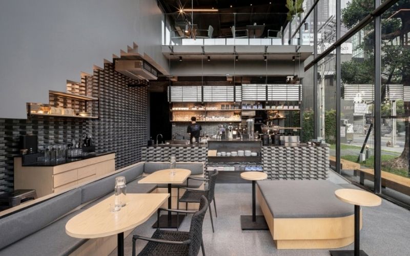 Thiết kế quán cà phê theo phong cách đương đại 