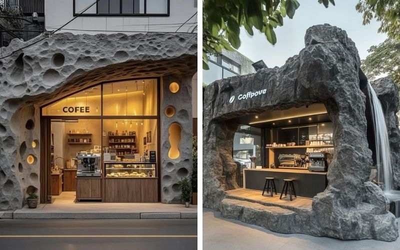 Thiết kế quán cà phê đẹp phong cách hiện đại 