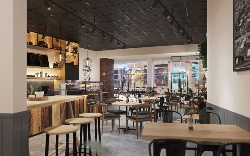 Thiết kế quán cà phê Industrial Loft 