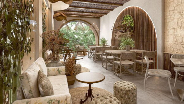 Thiết kế quán cafe phong cách Địa Trung Hải 2 tầng