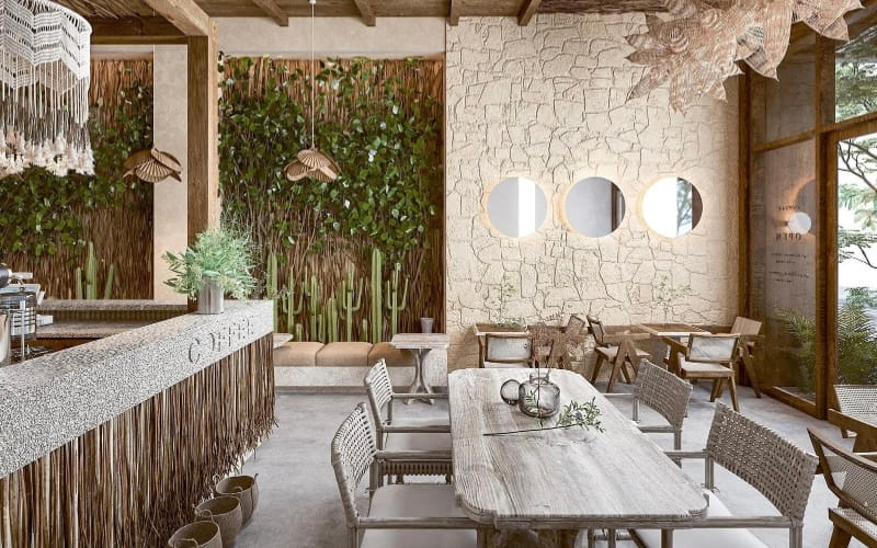 thiết kế quán cafe phong cách Địa Trung Hải