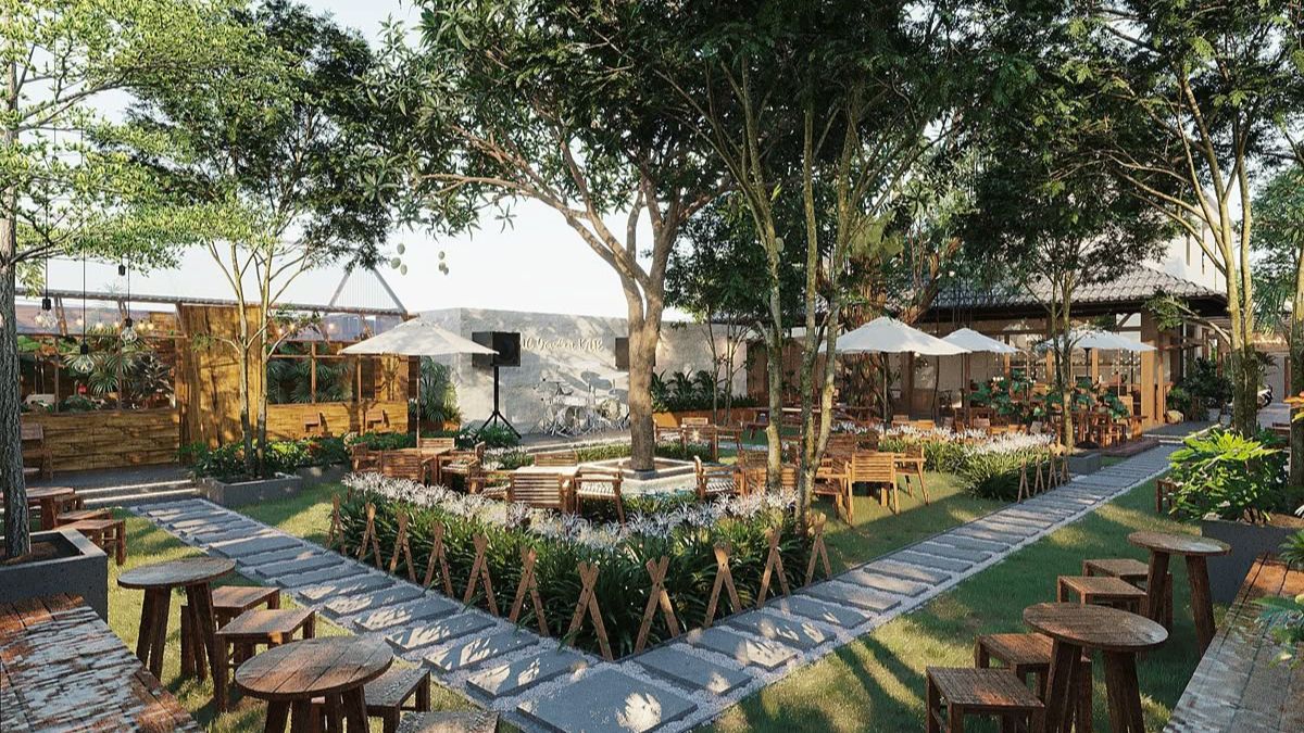 sai lầm khiến quán vắng khách khi thiết kế quán cafe sân vườn 200m2