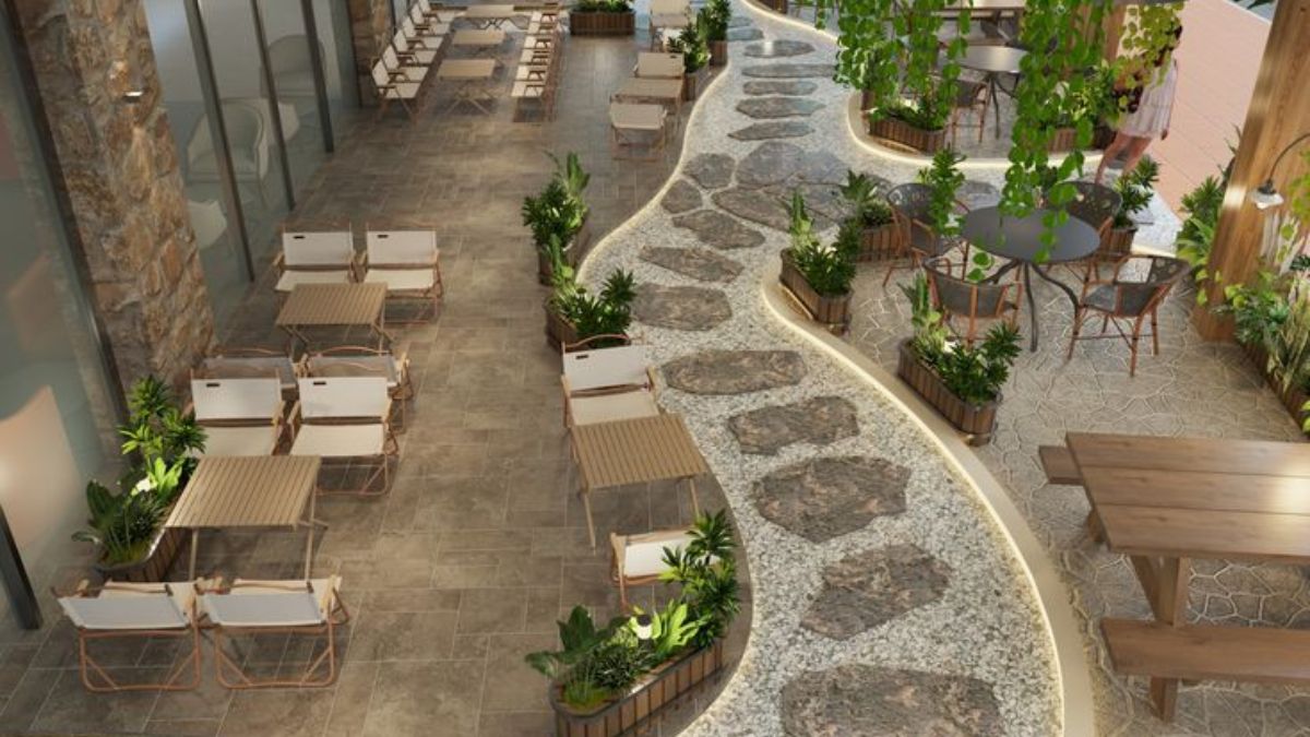 Thiết kế quán cafe sân vườn như công viên