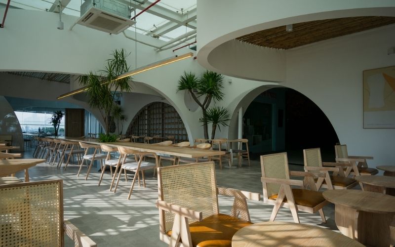 vật liệu trong thiết kế quán cafe 600m2