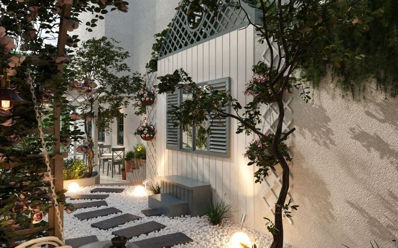 Ánh sáng trong quán cà phê bánh ngọt