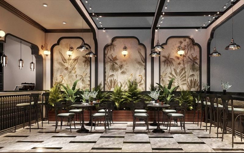 quán cà phê phong cách đông dương