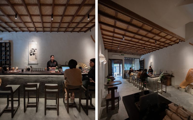 Vật liệu mang tinh thần Zen trong quán cà phê