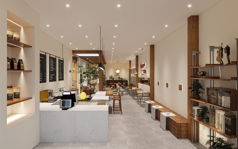 Tổ chức mặt bằng, công năng vận hành trong thiết kế quán cafe