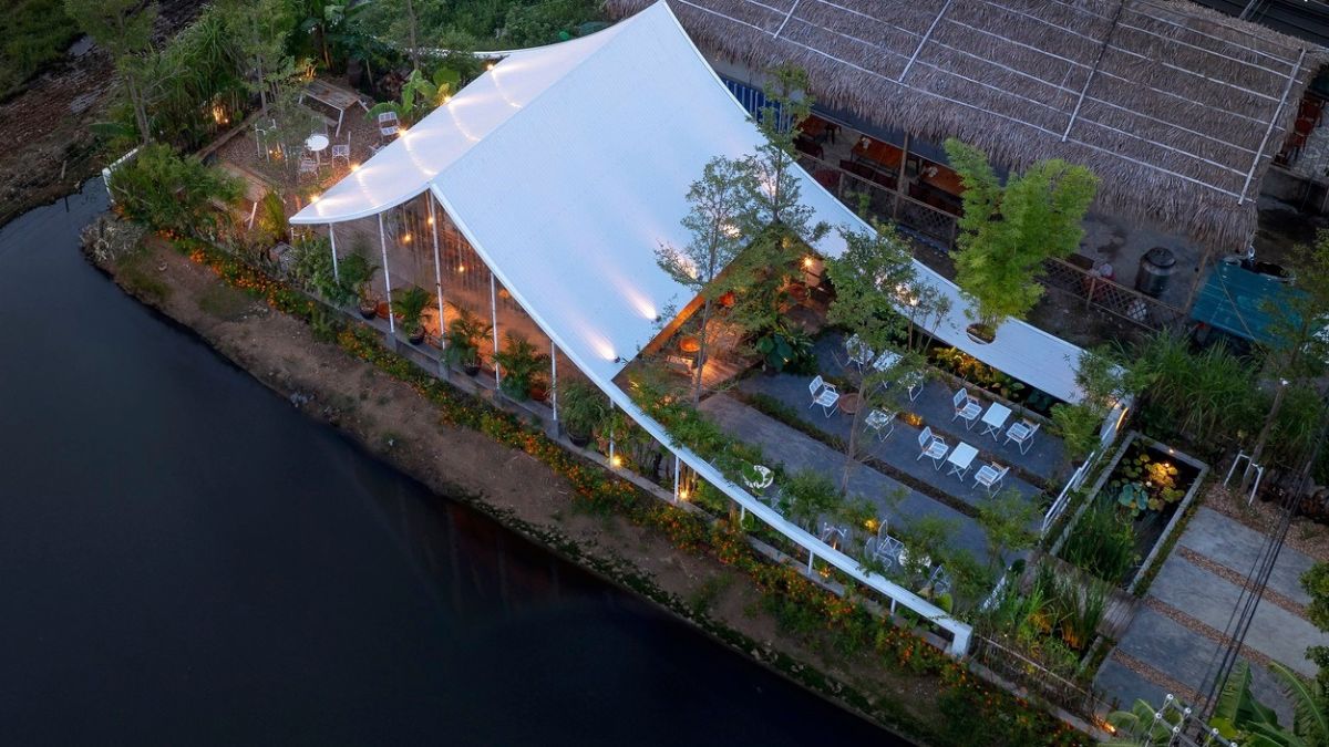 Thiết kế quán cà phê sân vườn tại Nghệ An ven sông thư giãn