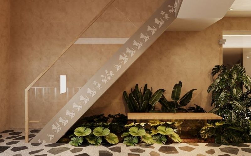 Thiết kế cầu thang quán cà phê