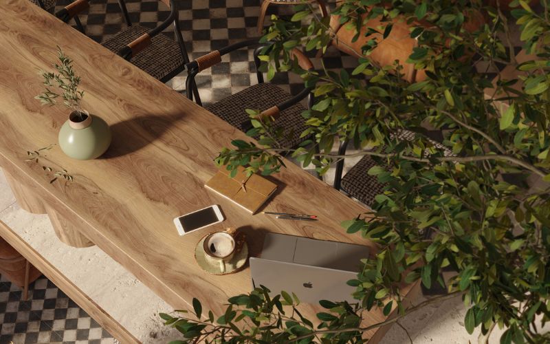 sử dụng gỗ tự nhiên trong thiết kế quán cà phê