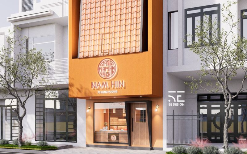 Mặt tiền nổi bật trong dãy phố Hùng Vương