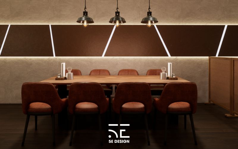 vật liệu khi thiết kế nhà hàng GUZZI