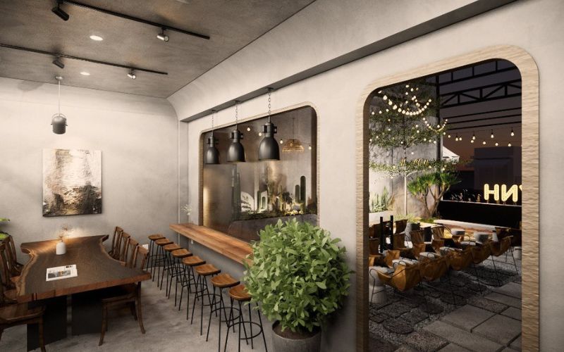 thiết kế quán cà phê phong cách Bohemian