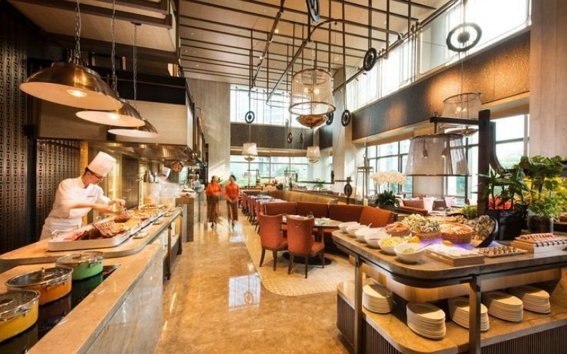Ánh sáng trong thiết kế quầy buffet