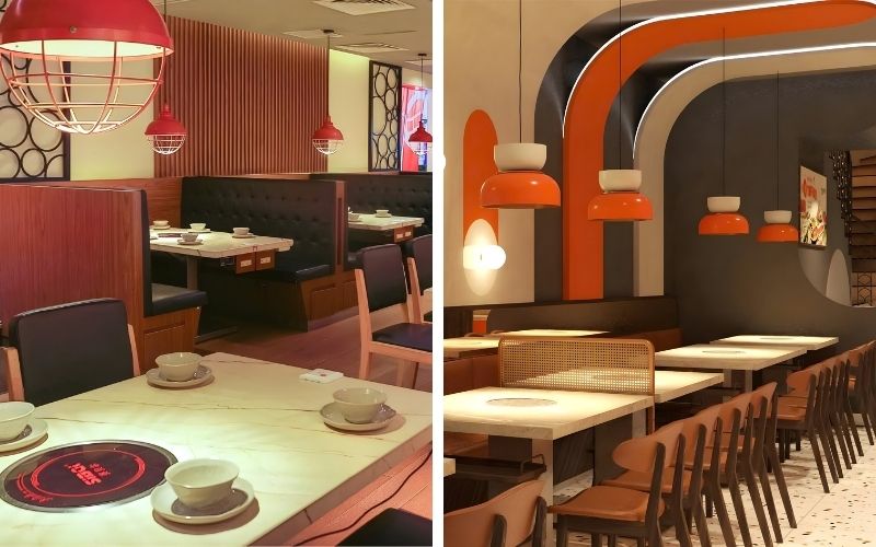Thiết kế nội thất nhà hàng buffet lẩu Hot Pot Story
