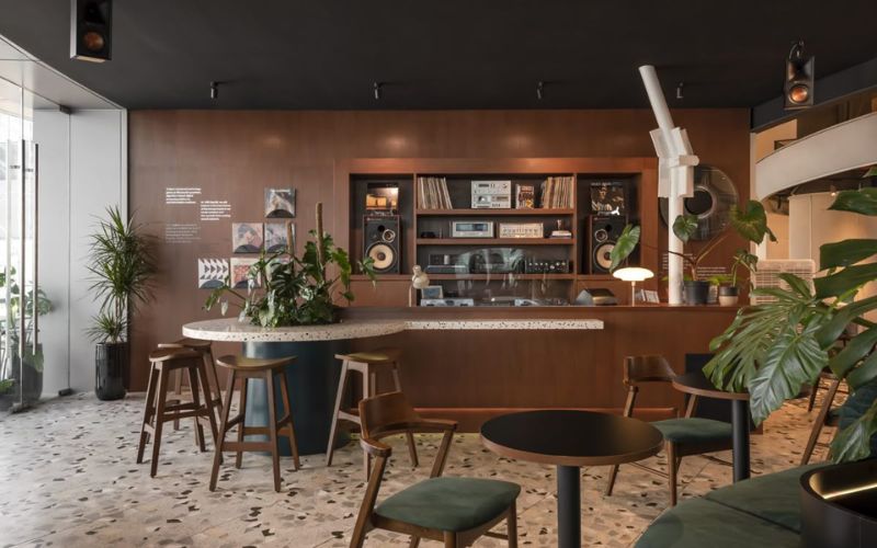 Mẫu quầy cà phê đẹp phong cách vintage, retro