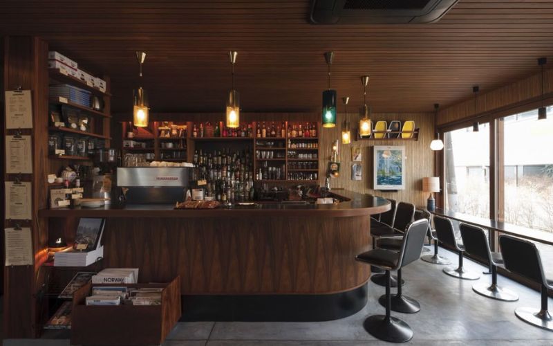 Mẫu quầy cà phê đẹp phong cách vintage, retro