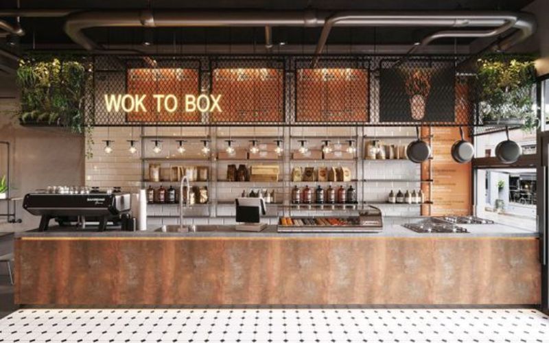 Mẫu quầy cafe đẹp phong cách rustic