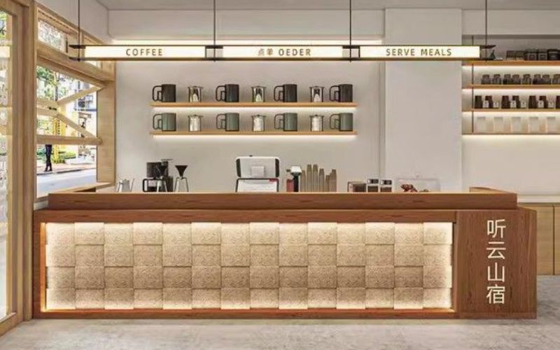 Mẫu quầy cafe đẹp phong cách Hàn Quốc