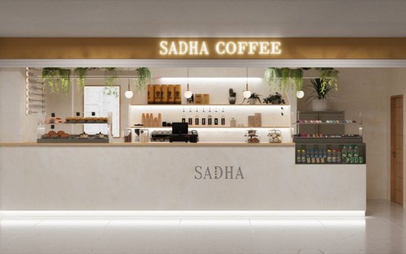 Mẫu quầy pha chế đẹp phong cách tối giản (minimalist)