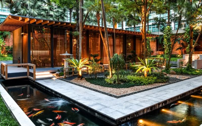 Mẫu thiết kế nhà hàng sân vườn Tropical