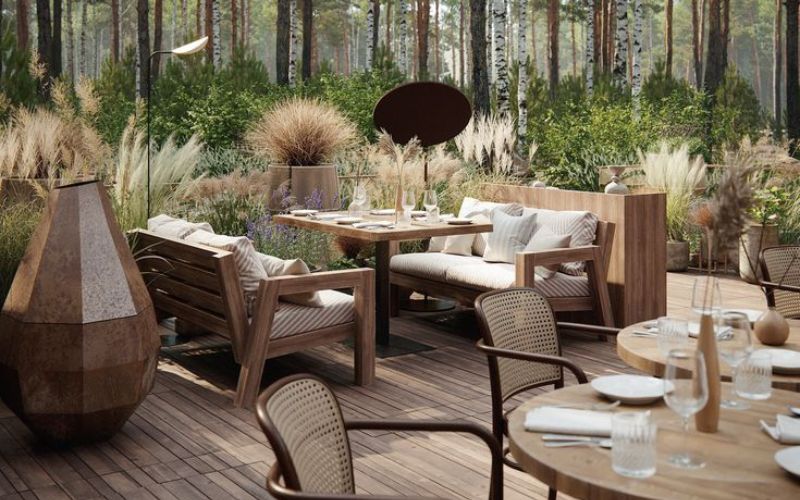 Mẫu Thiết kế nhà hàng sân vườn đẹp kiểu Bohemian