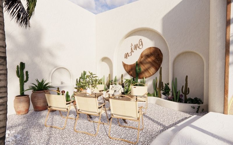 Mẫu quán cafe sân vườn đẹp