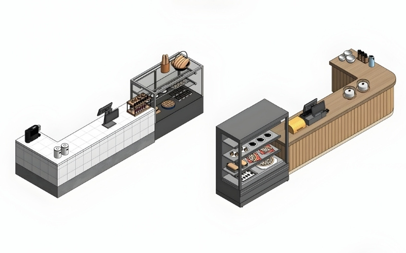 Các mẫu quầy chữ L đẹp