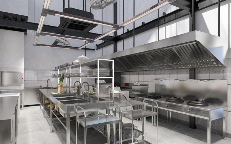 Thiết kế bếp nhà hàng hải sản 