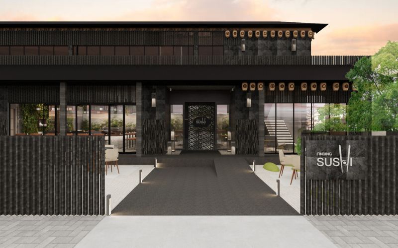 Màu sắc và vật liệu đặc trưng trong thiết kế nhà hàng sushi