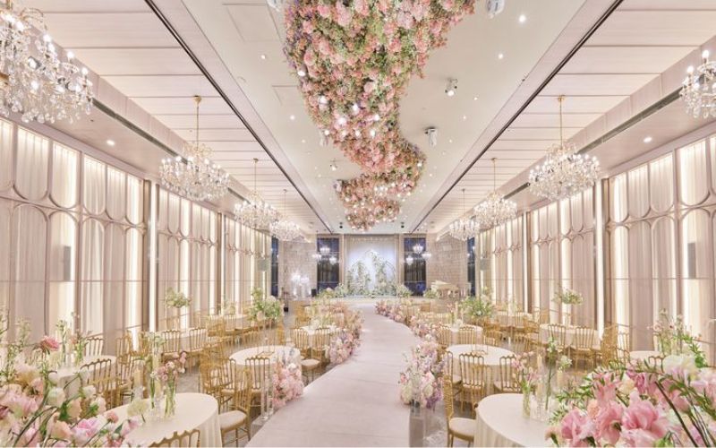 Thiết kế nhà hàng tiệc cưới đẹp phong cách Hàn Quốc