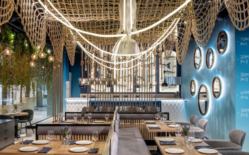 Thiết kế nội thất nhà hàng hải sản phù hợp với môi trường biển