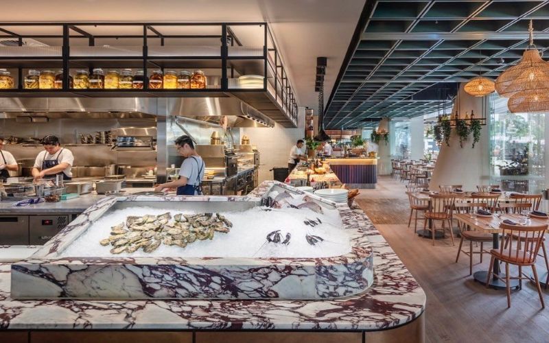 Thiết kế bếp nhà hàng hải sản 