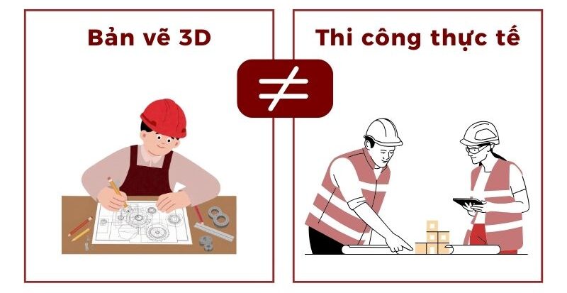 Tránh khác nhau giữa bản vẽ và thi công thực tế