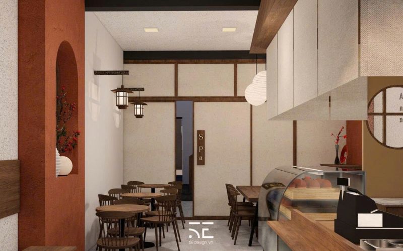 Thiết kế quán cà phê kết hợp spa phong cách Nhật Bản tại Đà Nẵng