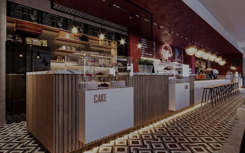 Quầy bar và khu order vừa tiện lợi vừa thẩm mỹ