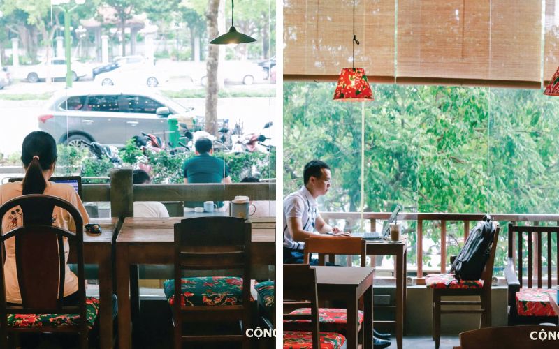 mẫu quán cà phê 2 mặt tiền 