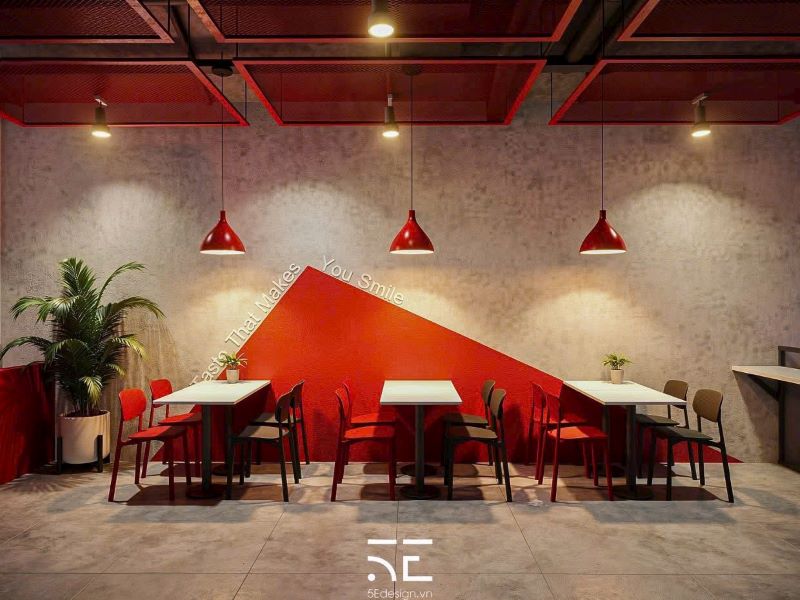 Màu sắc và vật liệu trong thiết kế nhà hàng Diki