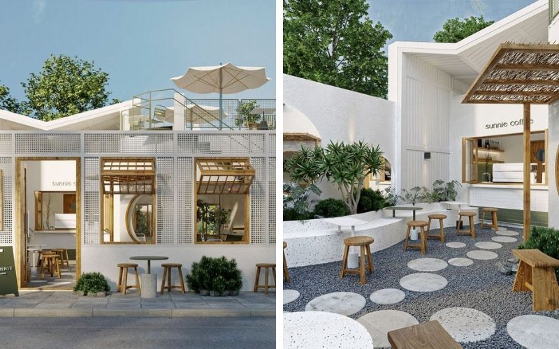 Tiêu chí chọn vật liệu bàn ghế khi thiết kế nội thất quán cafe sân vườn ngoài trời