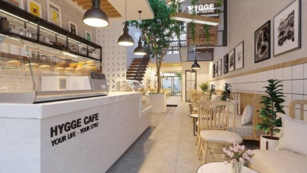 thiết kế quán cà phê trong nhà ống