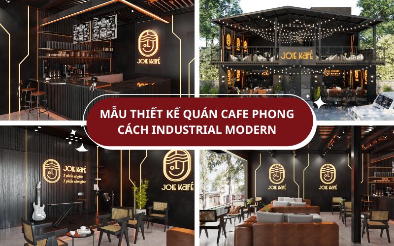 quán cafe phong cách industrial
