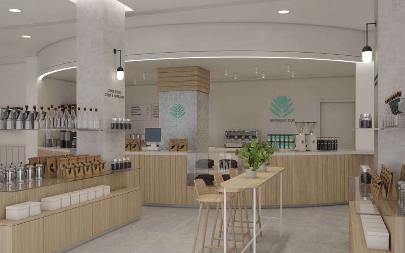 thiết kế quán cà phê Hàn Quốc