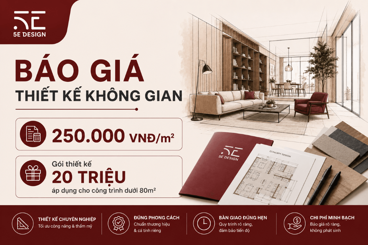 báo giá thiết kế không gian quán cà phê