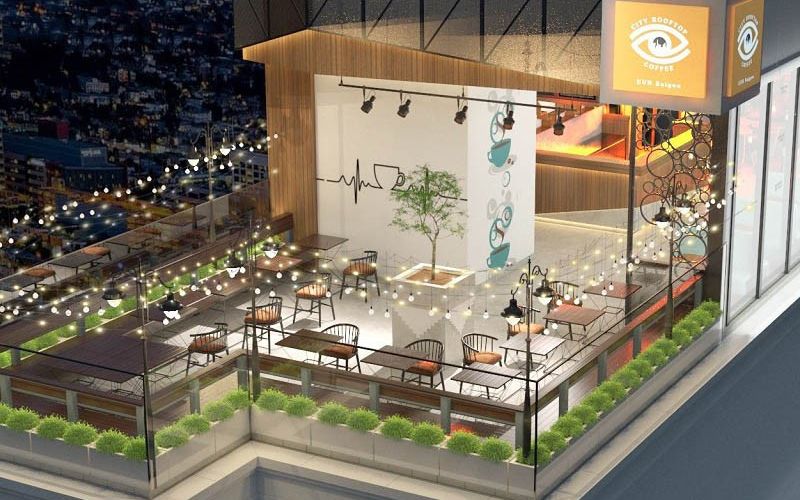 Cafe rooftop kết hợp không gian sống 