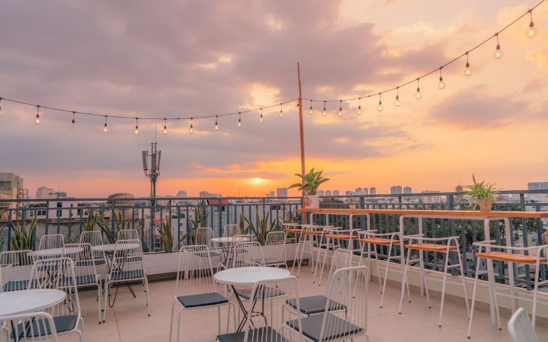 Cafe rooftop kết hợp không gian sống 