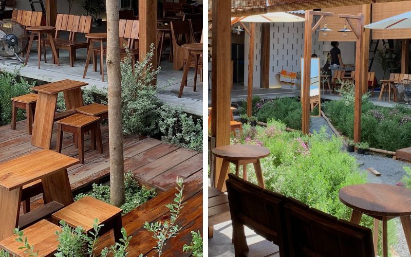 thiết kế quán cafe sân vườn phong cách Nhật Bản