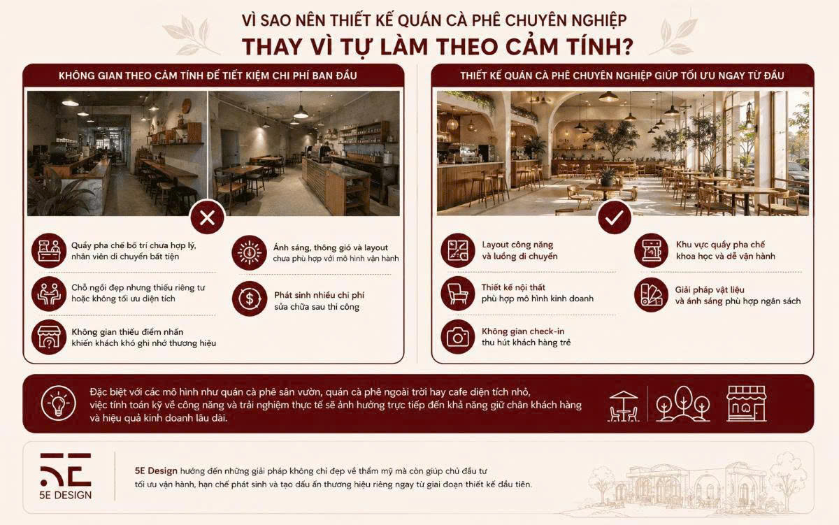 thiết kế quán cà phê đẹp