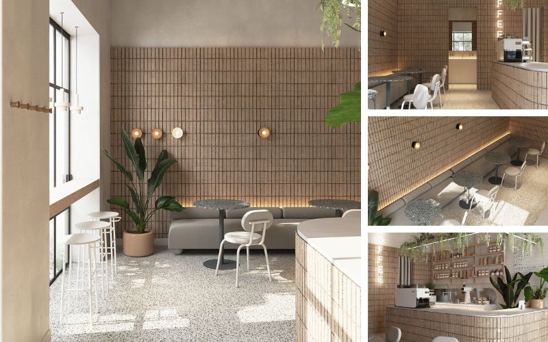 Mẫu thiết kế quán cà phê phong cách Hàn Quốc hiện đại