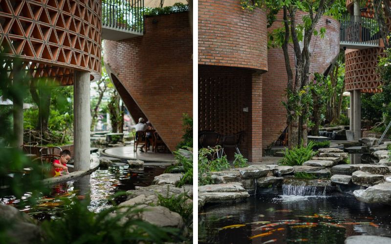 thiết kế quán cafe cá Koi